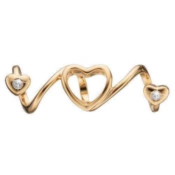 Christina Soul Mate fin bred forgyldt charm med et stort hjerte og hvide topaz, model 630-G80 købes hos Guldsmykket.dk her